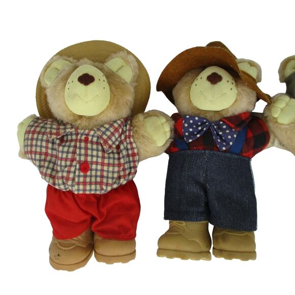 Vintage 1986 Wendys Holiday Furskin Collectible Bears 4 Bears Lot - Picture 2 of 5